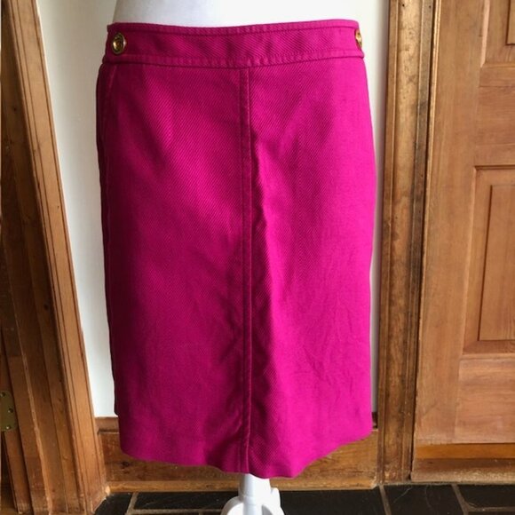 TALBOTS Gold Button Accent A Line Skirt with Pockets Lined 10P - Picture 2 of 15